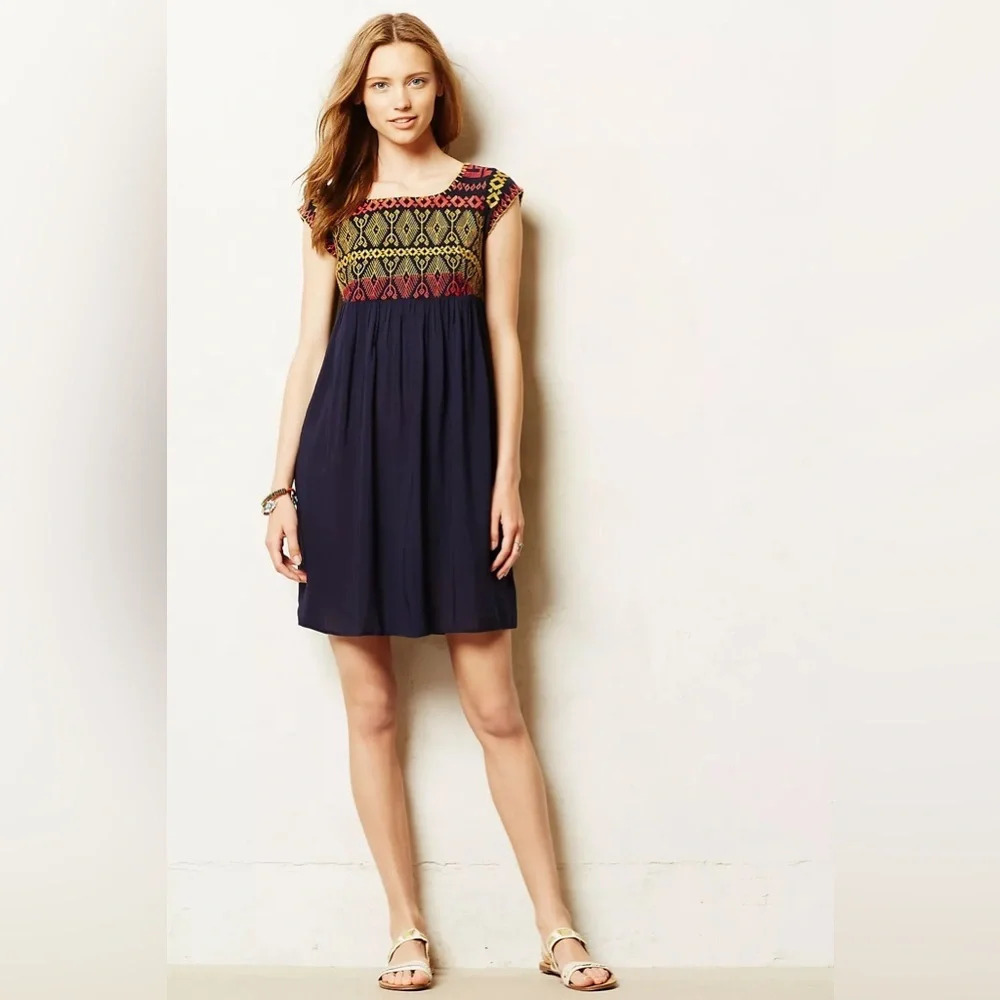 THML embroidered dress on black Size: Small
